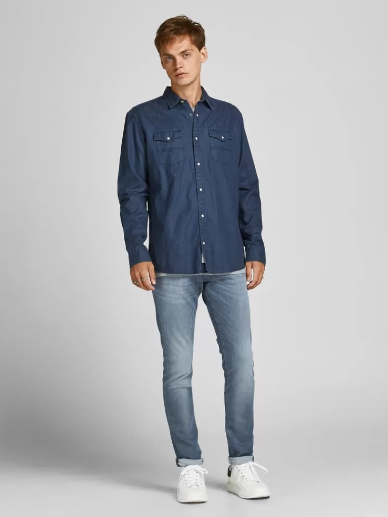 JACK&JONES GLENN 857 SLIM FIT JEANS Blue Denim-Men Glenn - Slim Fit | Jeans