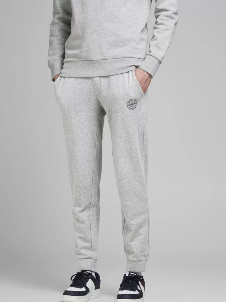 JACK&JONES GORDON SHARK SWEATPANTS Light Grey Melange-Men Pants