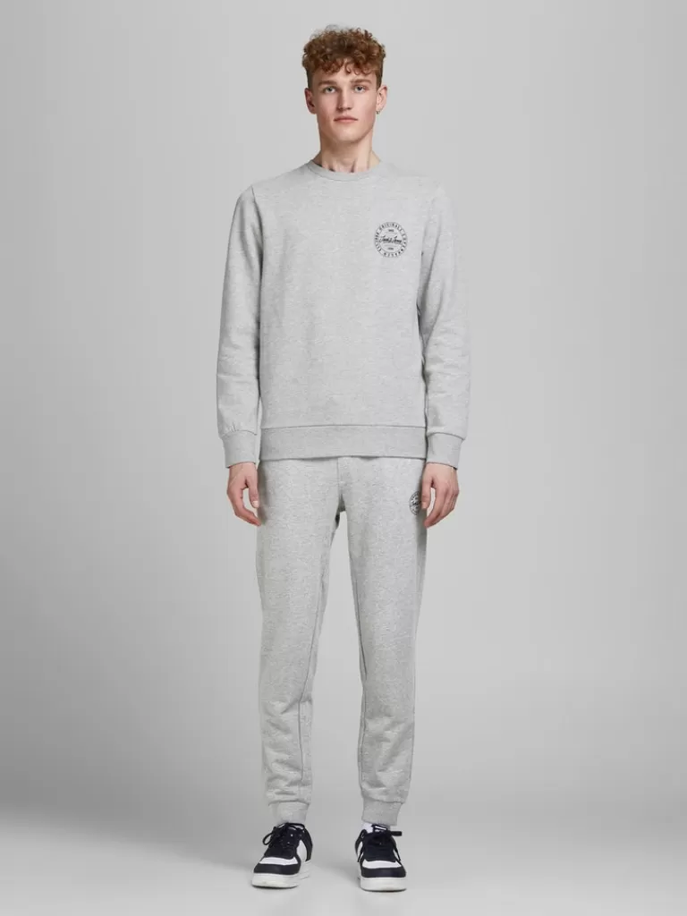 JACK&JONES GORDON SHARK SWEATPANTS Light Grey Melange-Men Pants