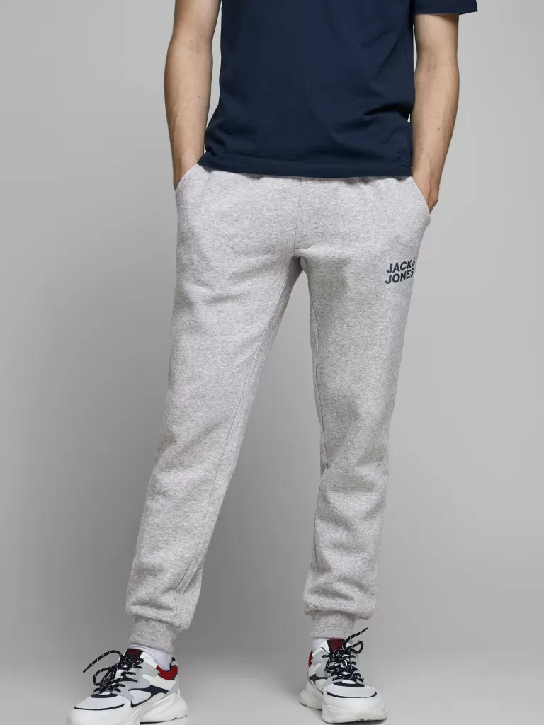 JACK&JONES GORDON SOFT SWEATPANTS Light Grey Melange-Men Pants