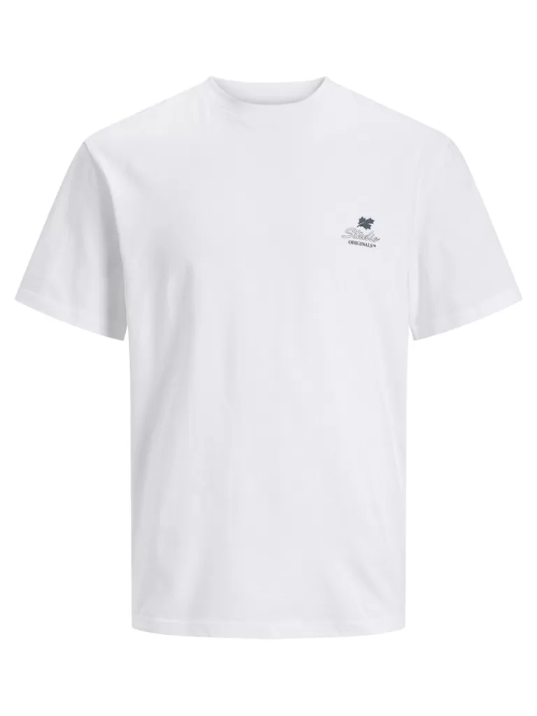 JACK&JONES HAYSCHEST RELAXED FIT PRINT T-SHIRT Bright White-Men T-shirts