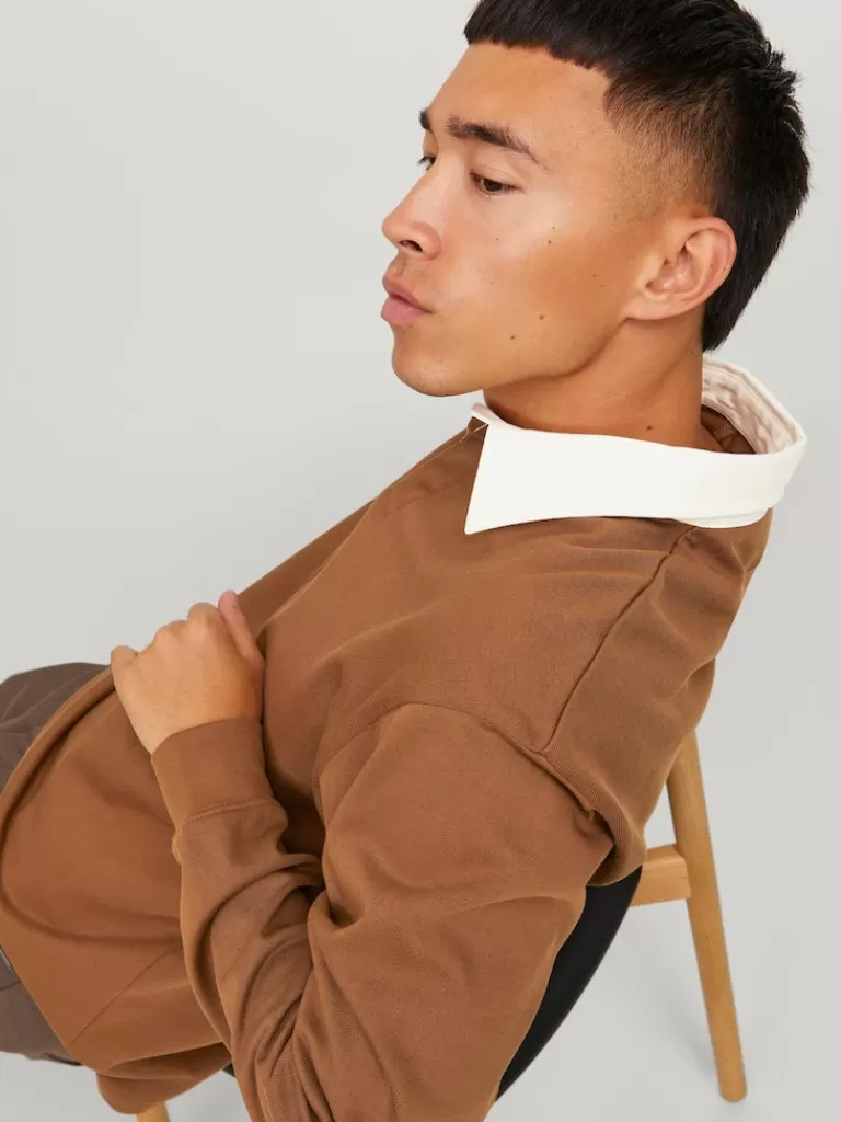 JACK&JONES HERITAGE RELAXED FIT LONG SLEEVE POLO Toffee-Men Polos