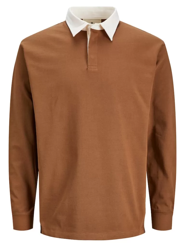 JACK&JONES HERITAGE RELAXED FIT LONG SLEEVE POLO Toffee-Men Polos
