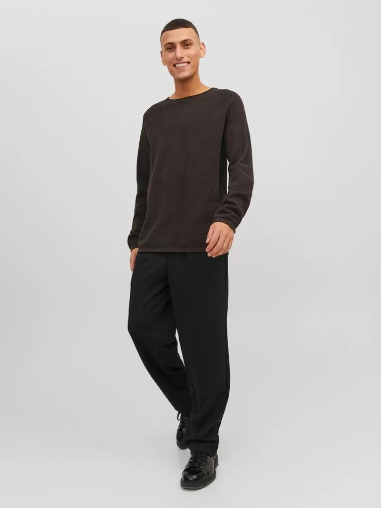 JACK&JONES HILL SWEATER Seal Brown-Men Sweaters &Cardigans