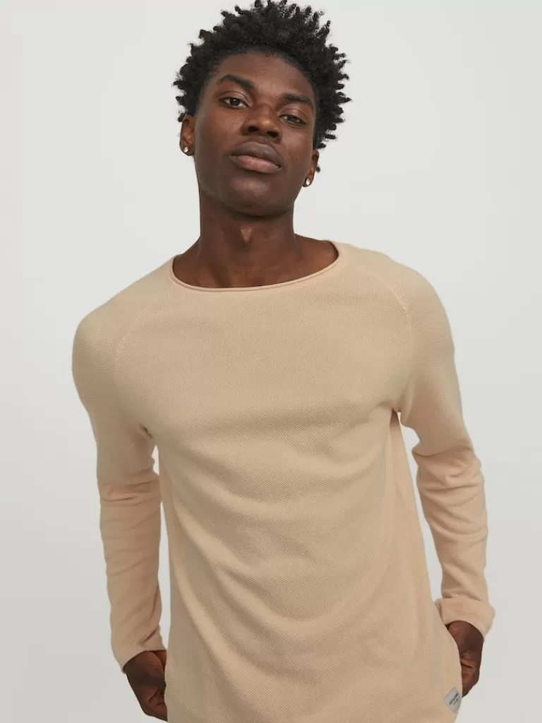 JACK&JONES HILL SWEATER Apricot Ice-Men Sweaters &Cardigans