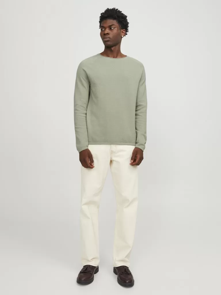 JACK&JONES HILL SWEATER Desert Sage-Men Sweaters &Cardigans