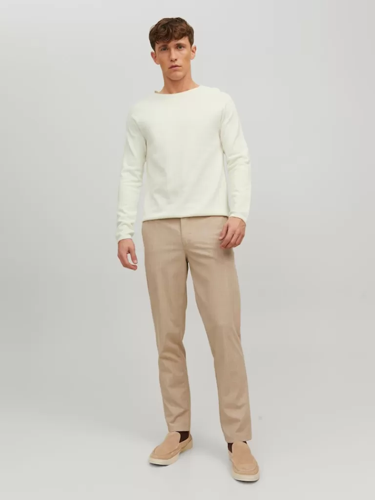 JACK&JONES HILL SWEATER Cloud Dancer-Men Sweaters &Cardigans