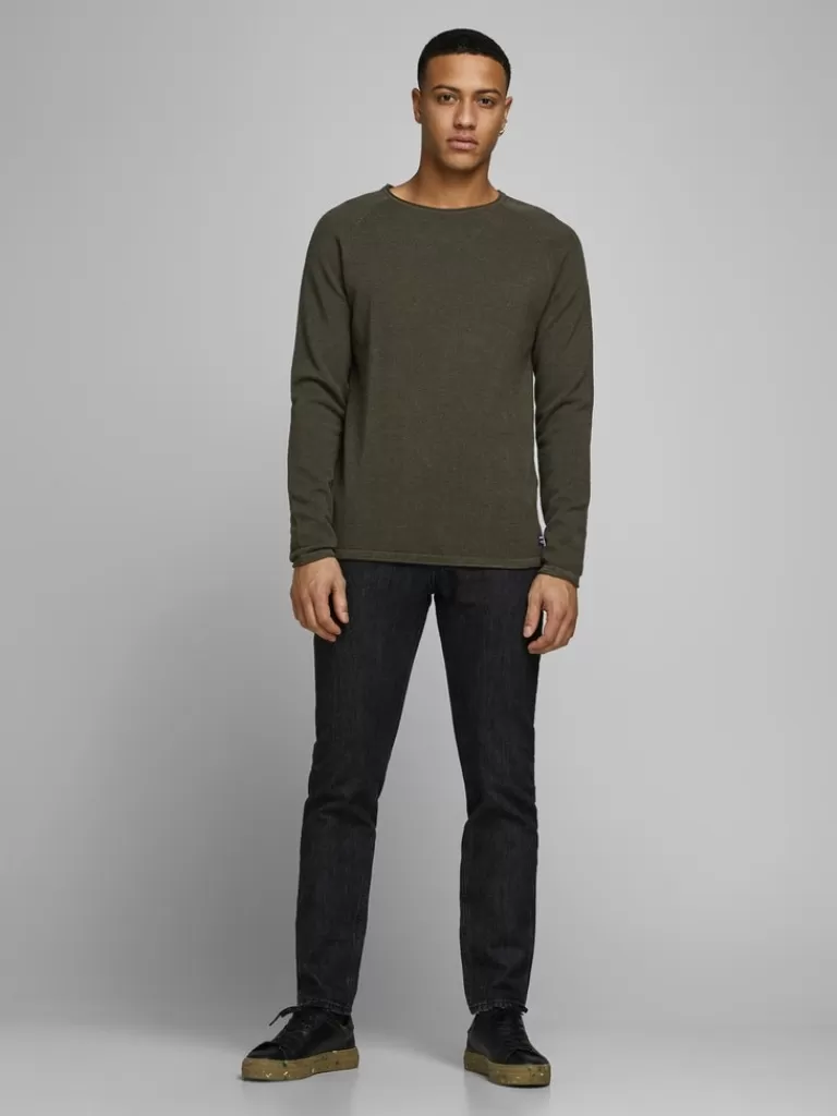 JACK&JONES HILL SWEATER Olive Night-Men Sweaters &Cardigans