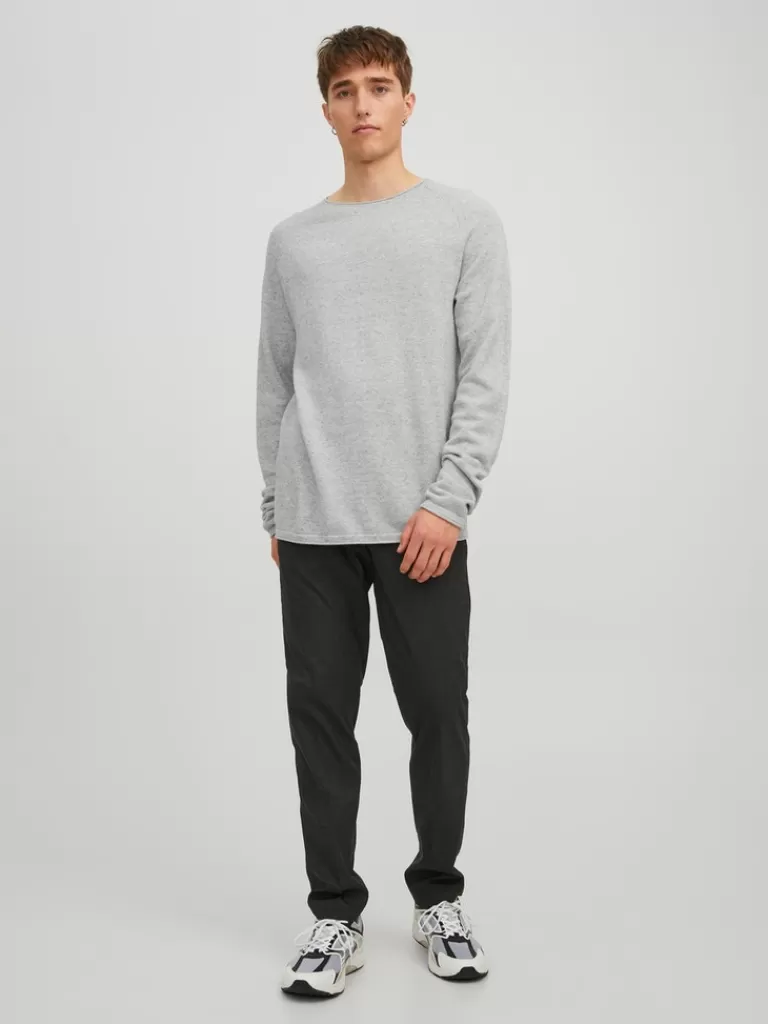 JACK&JONES HILL SWEATER Light Grey Melange-Men Sweaters &Cardigans