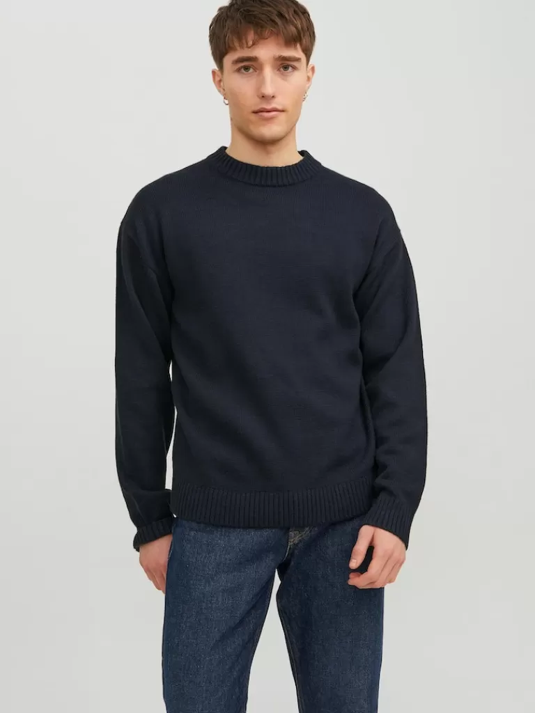 JACK&JONES JACK RELAXED FIT SWEATER Navy Blazer-Men Sweaters &Cardigans