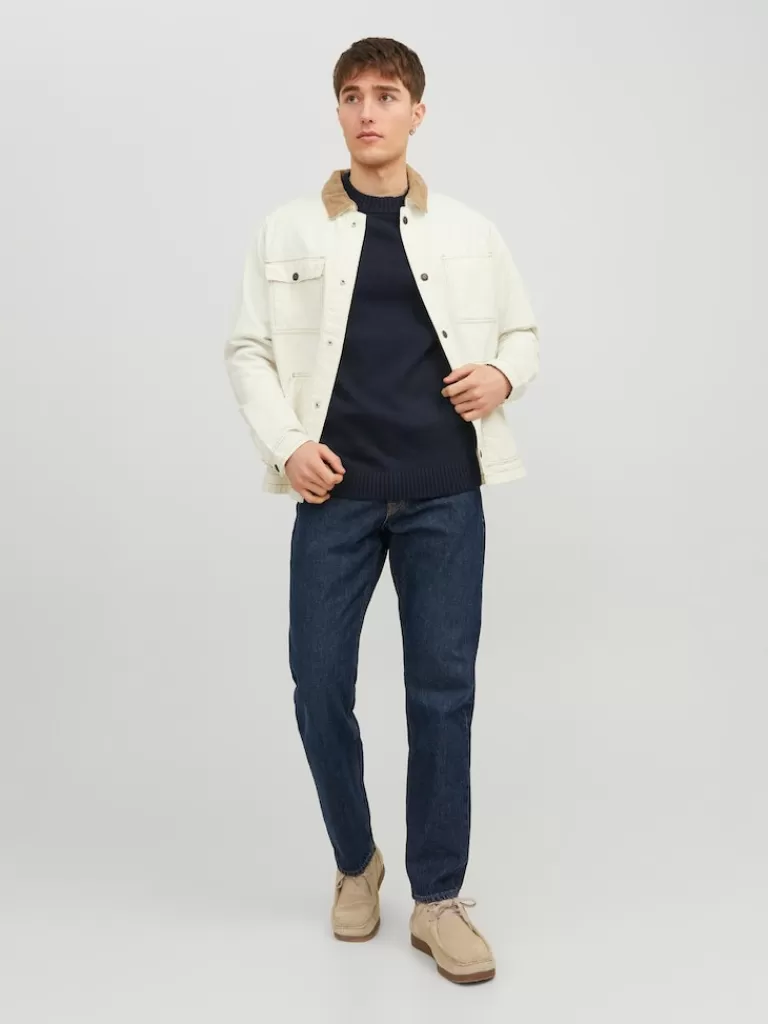 JACK&JONES JACK RELAXED FIT SWEATER Navy Blazer-Men Sweaters &Cardigans