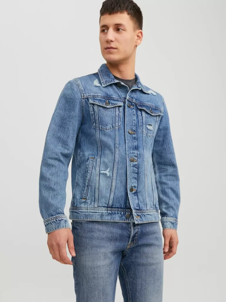 JACK&JONES JEAN 611 DENIM JACKET Blue Denim-Men Jackets | Transitional weather | Denim Jacket | Lightweight | Outerwear | Jackets &Coats