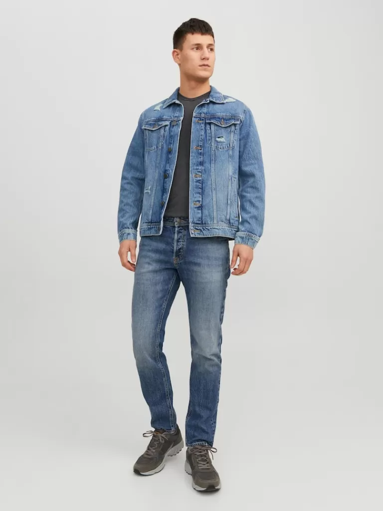 JACK&JONES JEAN 611 DENIM JACKET Blue Denim-Men Jackets | Transitional weather | Denim Jacket | Lightweight | Outerwear | Jackets &Coats