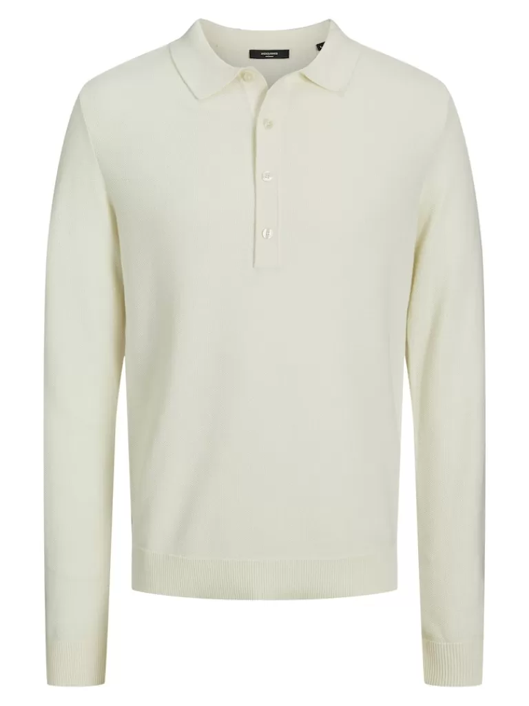 JACK&JONES JONES SLIM FIT KNITTED POLO Tofu-Men Polos | Sweaters &Cardigans