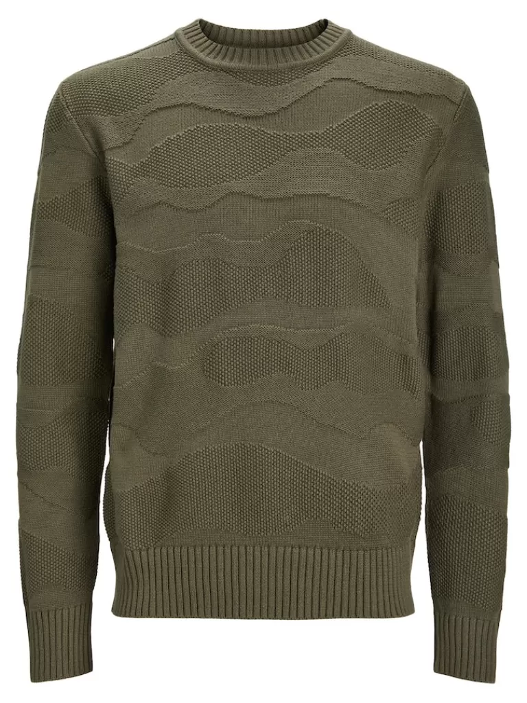 JACK&JONES JOSH TEXTURED SWEATER Grape Leaf-Men Sweaters &Cardigans