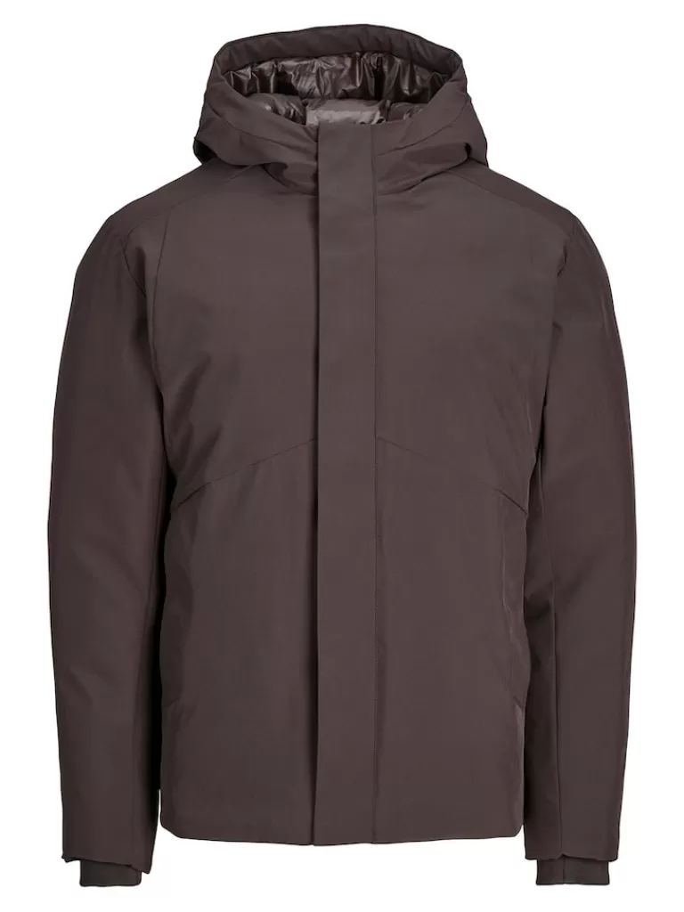 JACK&JONES KEEN HOODED COAT Chocolate Torte-Men Coats | Warm | Outerwear | Jackets &Coats