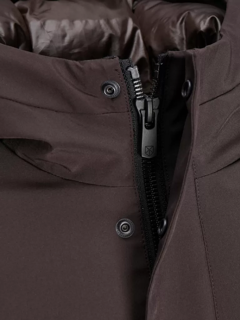 JACK&JONES KEEN HOODED COAT Chocolate Torte-Men Coats | Warm | Outerwear | Jackets &Coats