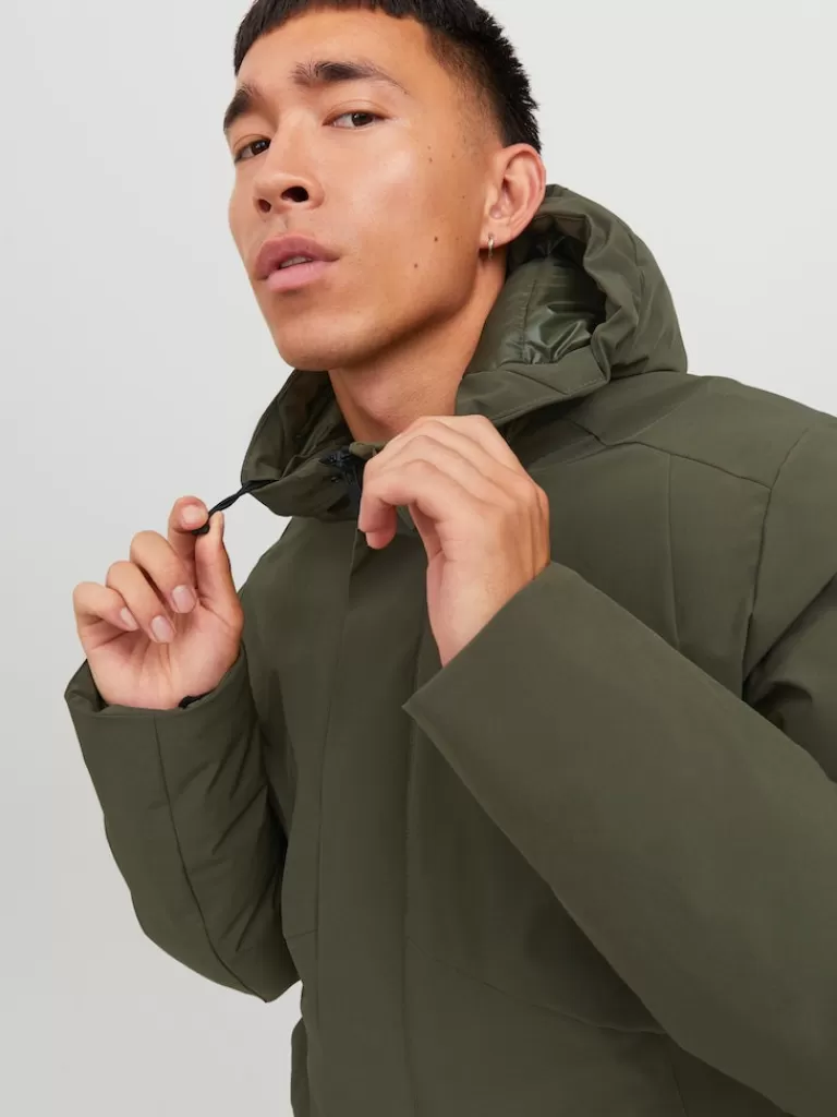 JACK&JONES KEEN HOODED COAT Grape Leaf-Men Coats | Warm | Outerwear | Jackets &Coats