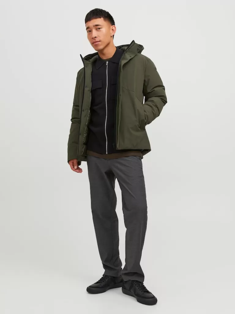 JACK&JONES KEEN HOODED COAT Grape Leaf-Men Coats | Warm | Outerwear | Jackets &Coats