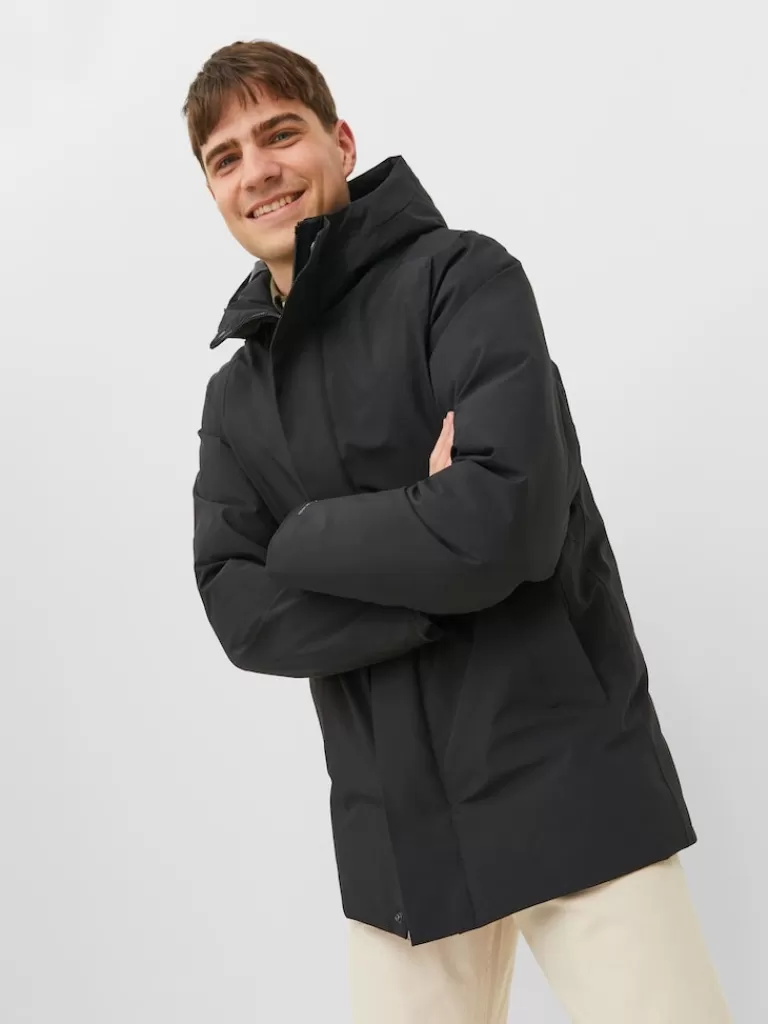 JACK&JONES KEEN HOODED PARKA Black-Men Coats | Parka | Warm | Outerwear | Jackets &Coats