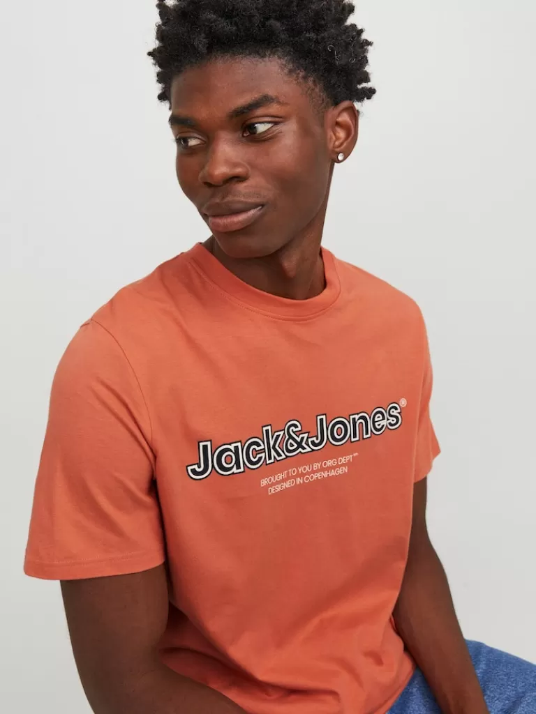 JACK&JONES LAKEWOOD PRINT T-SHIRT Ginger-Men T-shirts