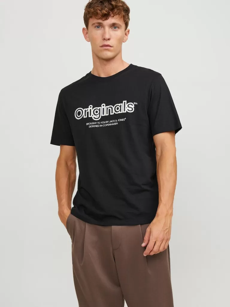 JACK&JONES LAKEWOOD PRINT T-SHIRT Black-Men T-shirts