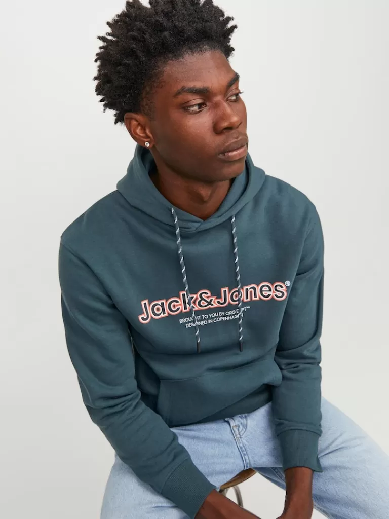 JACK&JONES LAKEWOOD RELAXED FIT HOODIE Magical Forest-Men Sweatshirts &Hoodies