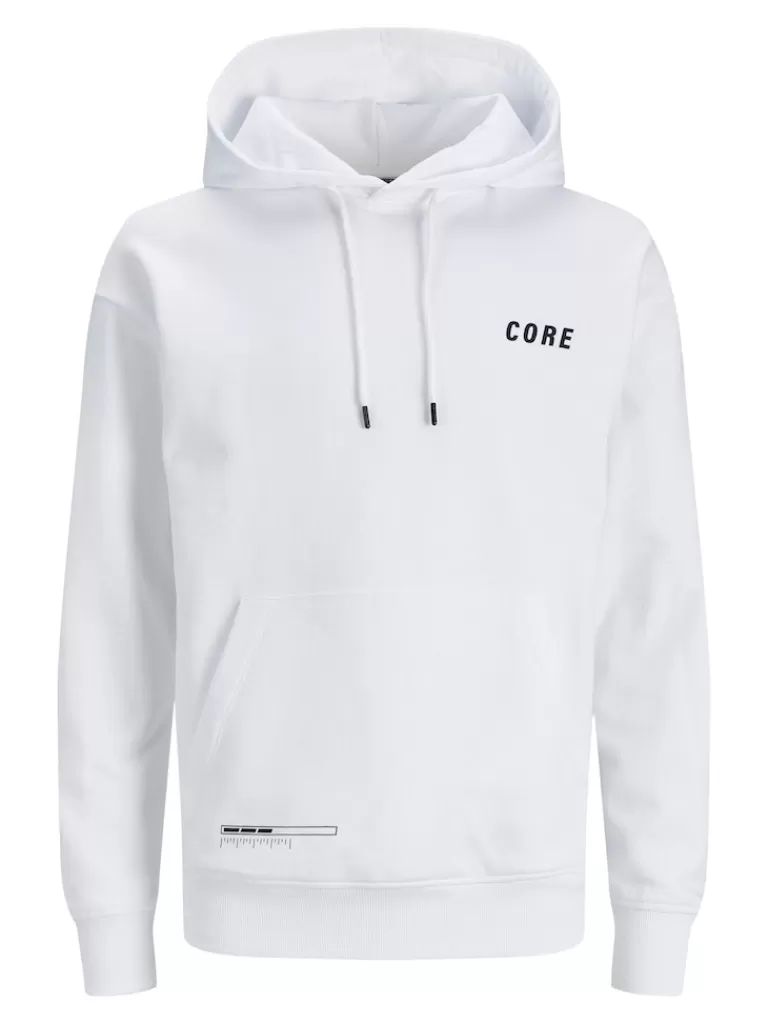 JACK&JONES LEAD RELAXED FIT REFLECTIVE HOODIE White-Men Sweatshirts &Hoodies