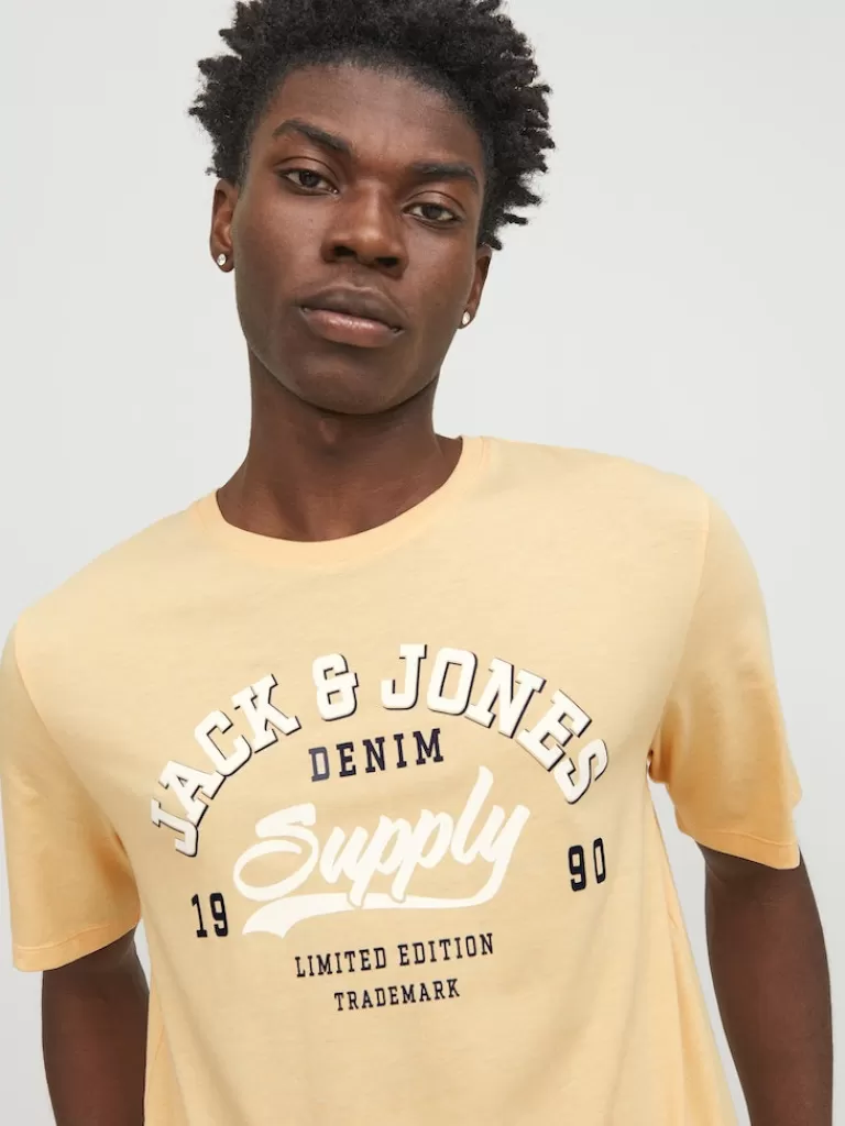 JACK&JONES LOGO PRINT T-SHIRT Apricot Ice-Men T-shirts