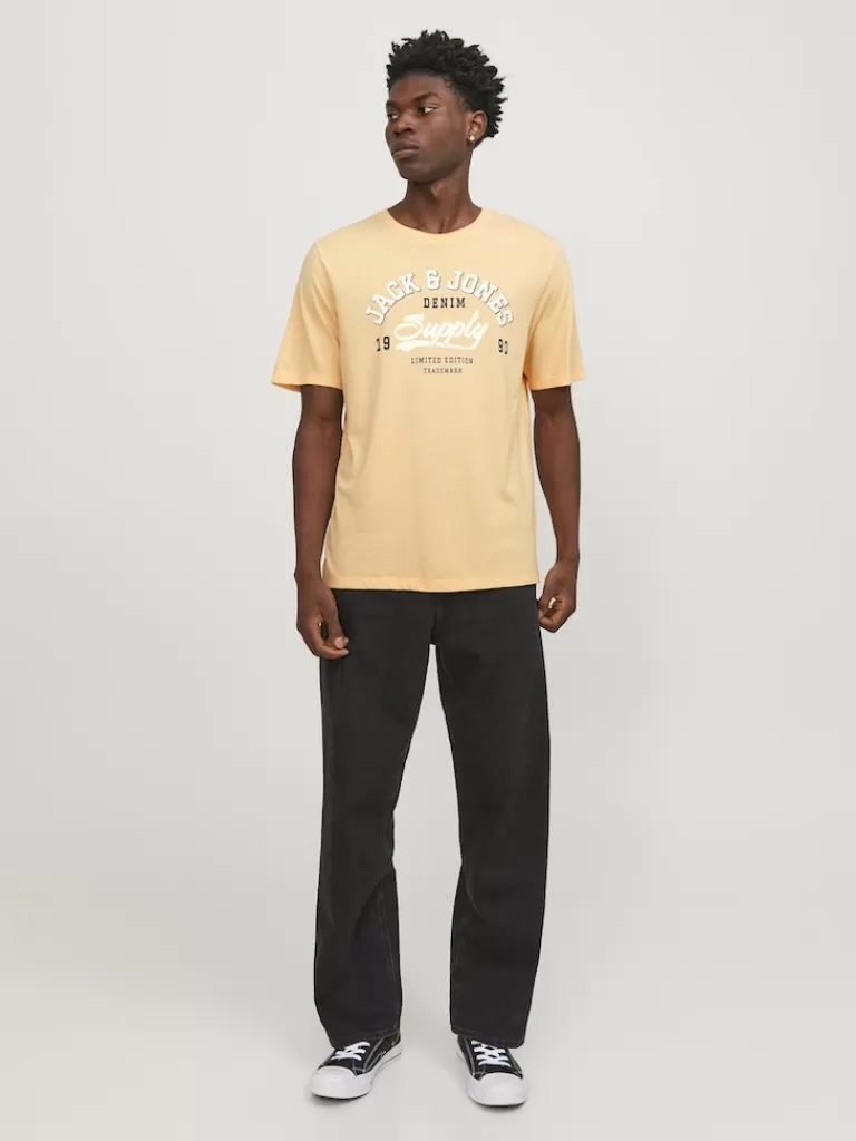 JACK&JONES LOGO PRINT T-SHIRT Apricot Ice-Men T-shirts