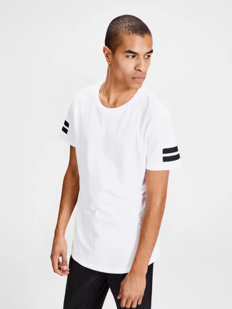 JACK&JONES LONG FIT BORO T-SHIRT White-Men T-shirts