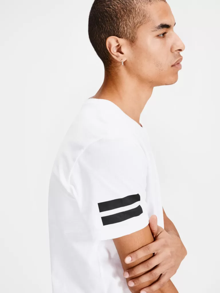 JACK&JONES LONG FIT BORO T-SHIRT White-Men T-shirts