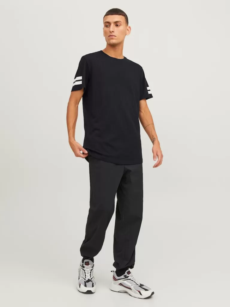 JACK&JONES LONG FIT BORO T-SHIRT Black-Men T-shirts