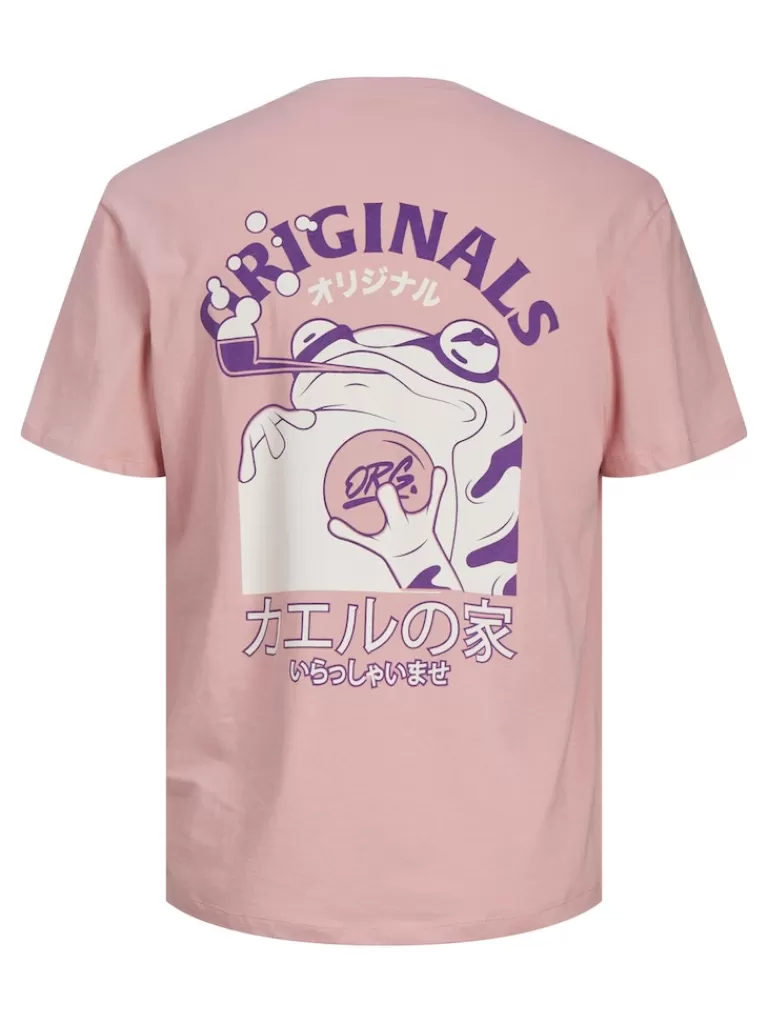 JACK&JONES MAKI RELAXED FIT BACK PRINT T-SHIRT Pink Nectar-Men T-shirts