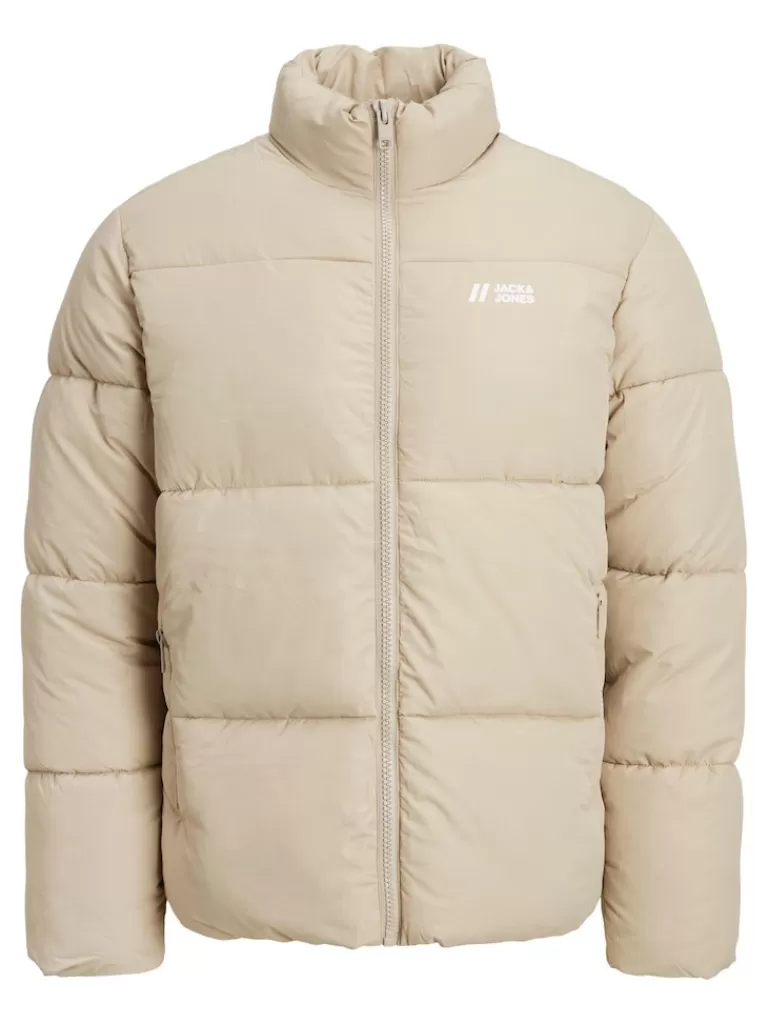 JACK&JONES MAX HIGH NECK PUFFER JACKET Crockery-Men Coats | Puffer Jackets | Warm | Outerwear | Jackets &Coats