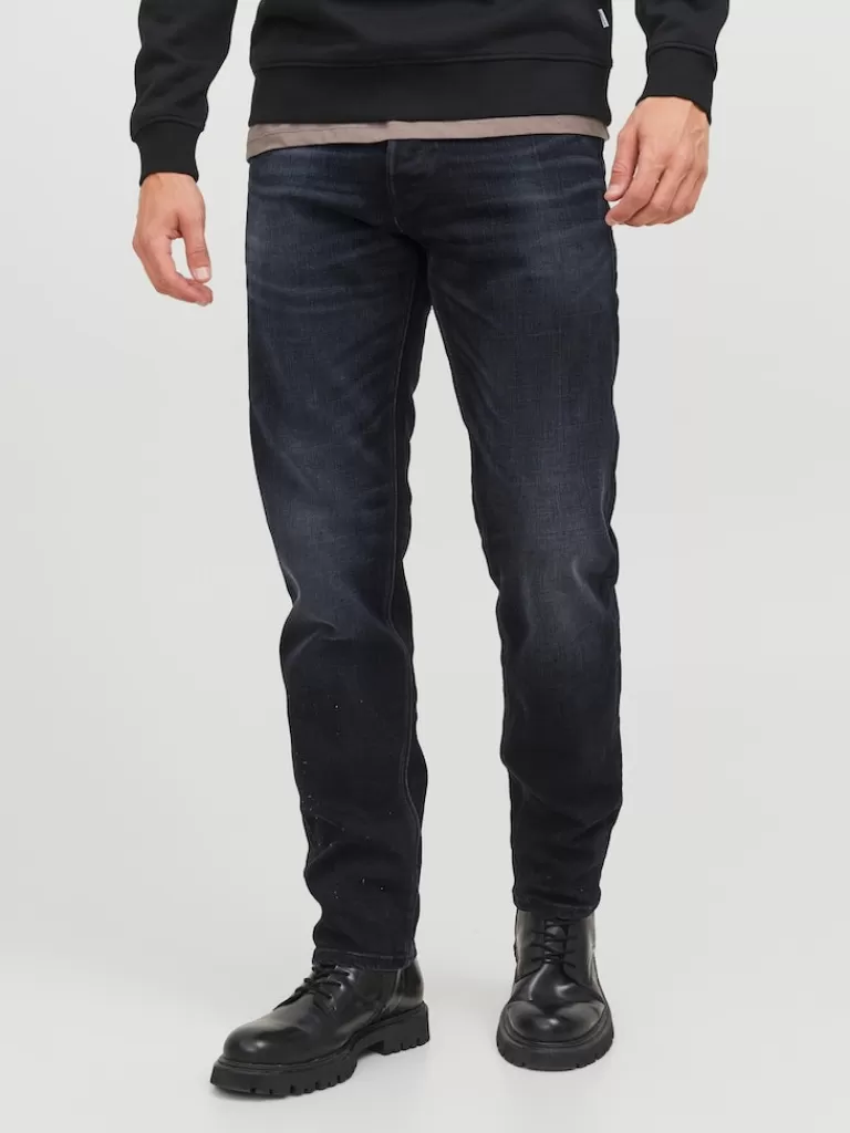 JACK&JONES MIKE WOOD 781 TAPERED FIT JEANS Black Denim-Men Mike - Tapered Fit | Jeans