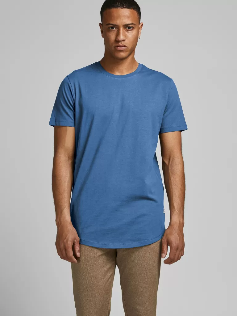 JACK&JONES NOA BASIC LONG FIT T-SHIRT Riviera-Men T-shirts