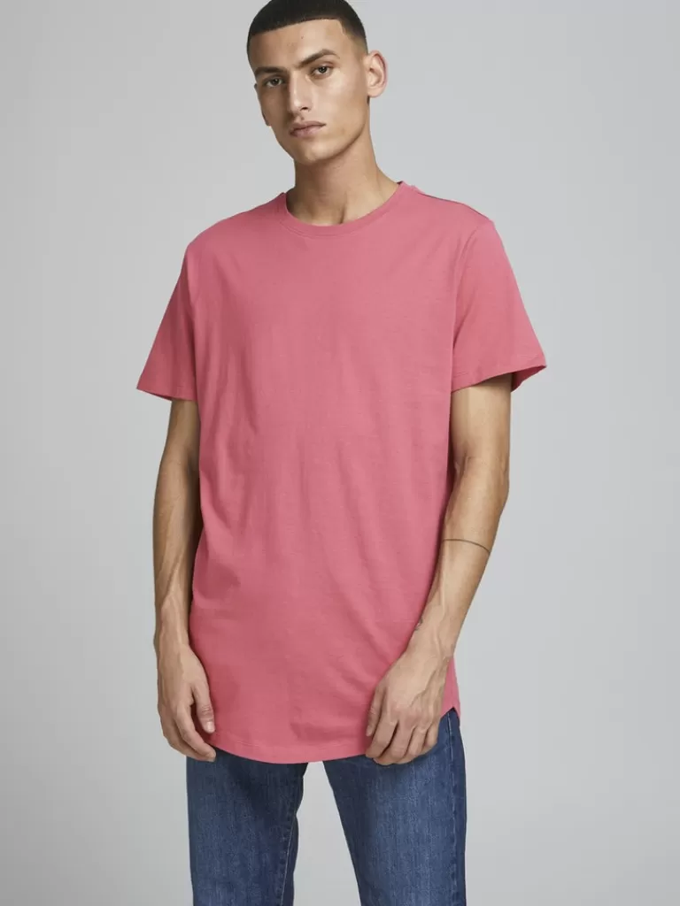 JACK&JONES NOA BASIC LONG FIT T-SHIRT Slate Rose-Men T-shirts