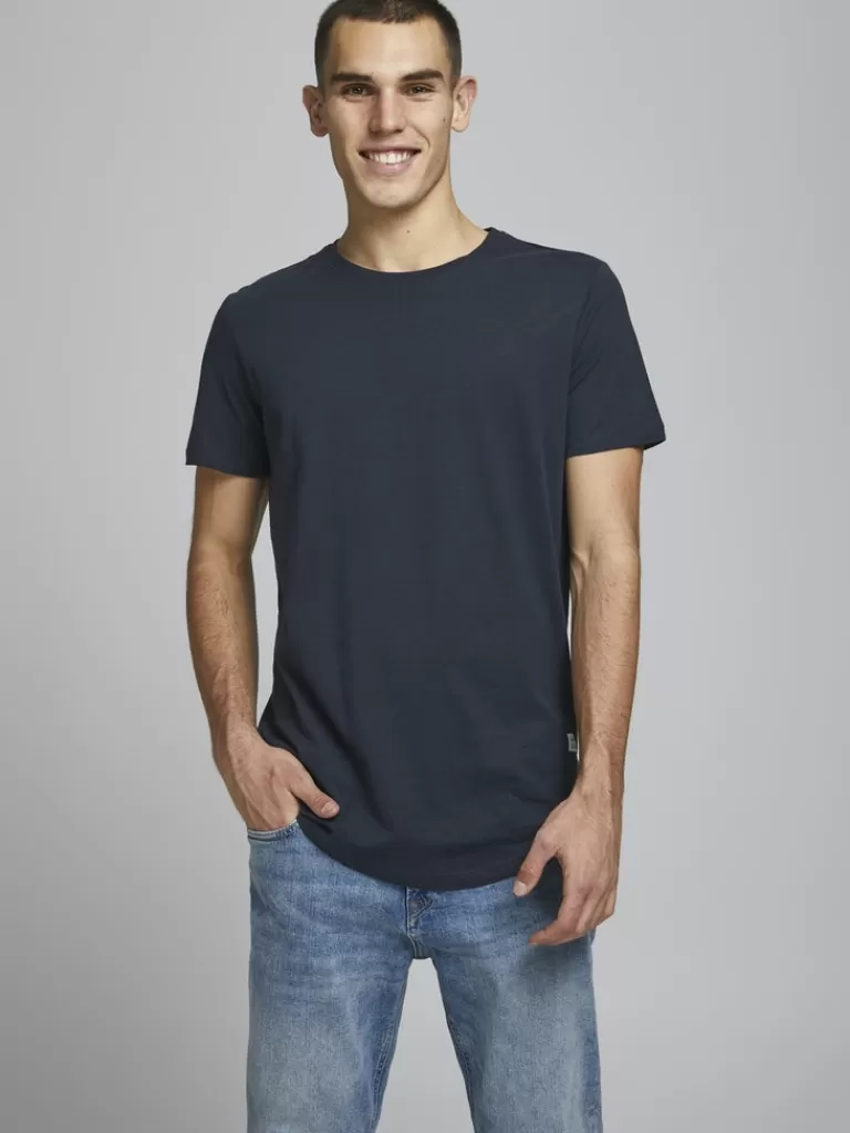 JACK&JONES NOA BASIC LONG FIT T-SHIRT Navy Blazer-Men T-shirts