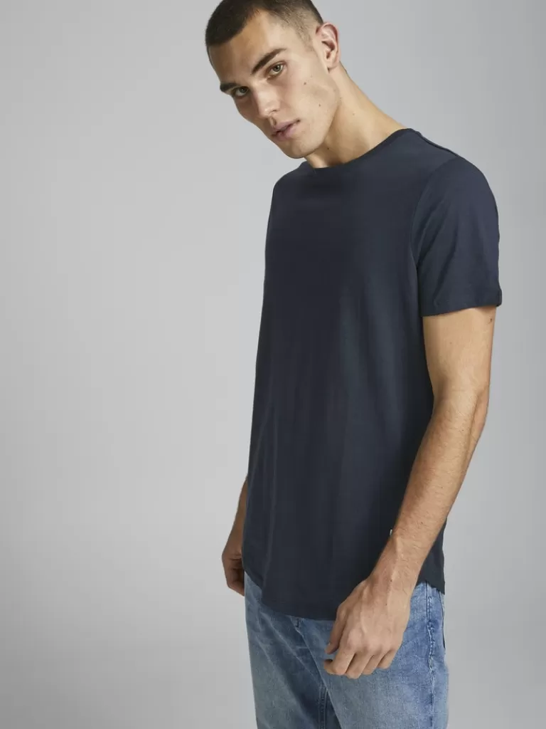 JACK&JONES NOA BASIC LONG FIT T-SHIRT Navy Blazer-Men T-shirts