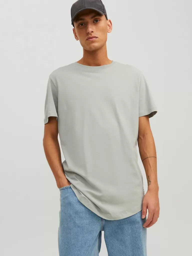 JACK&JONES NOA BASIC LONG FIT T-SHIRT Wrought Iron-Men T-shirts