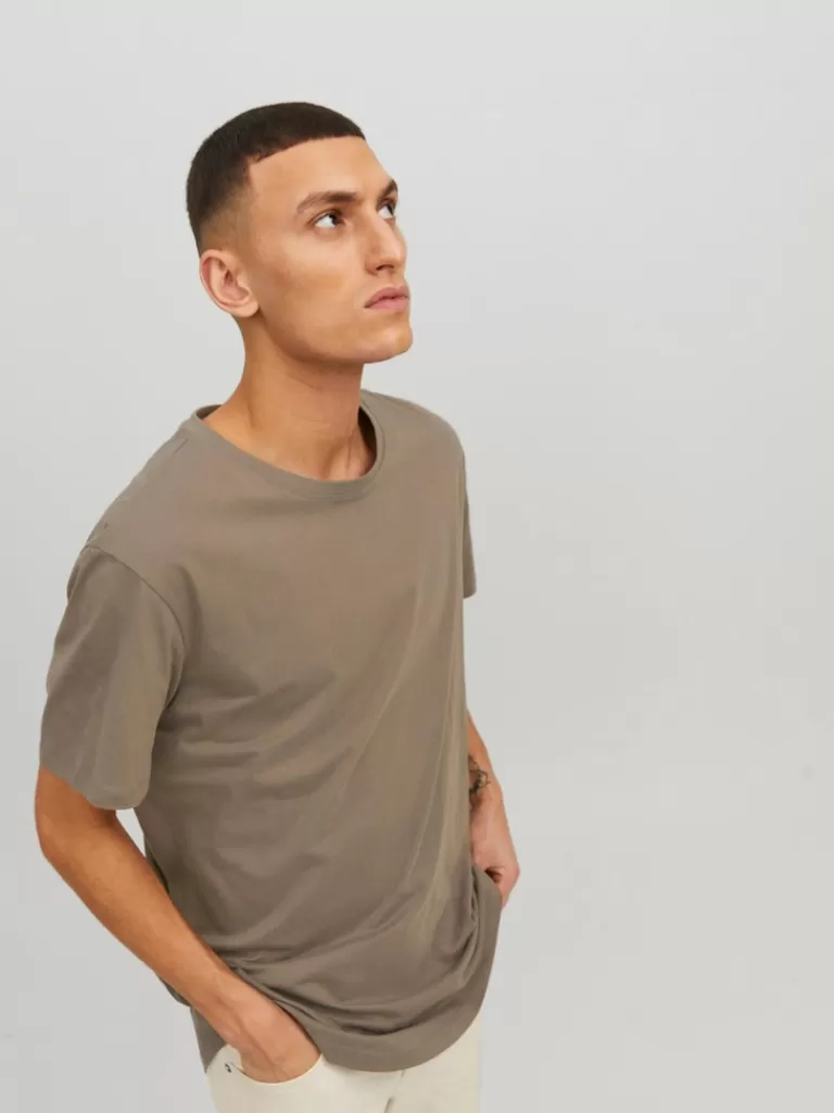 JACK&JONES NOA BASIC LONG FIT T-SHIRT Falcon-Men T-shirts