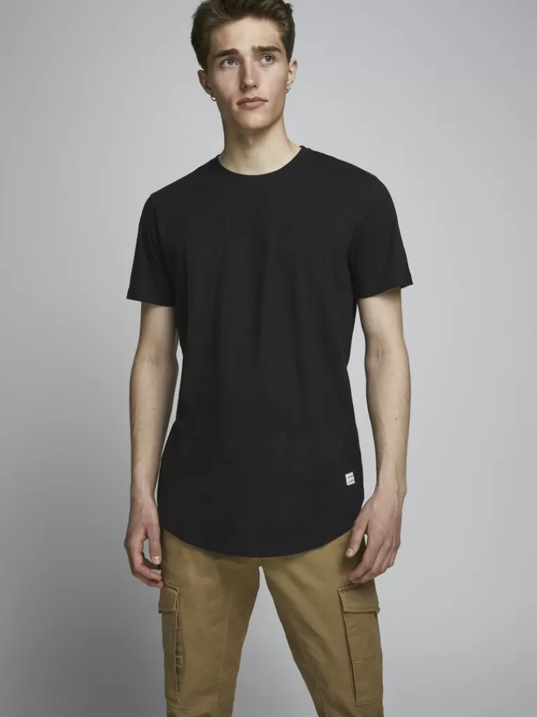 JACK&JONES NOA BASIC LONG FIT T-SHIRT Black-Men T-shirts