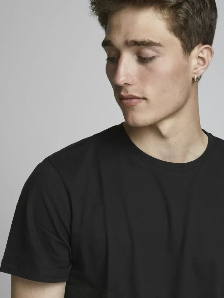 JACK&JONES NOA BASIC LONG FIT T-SHIRT Black-Men T-shirts