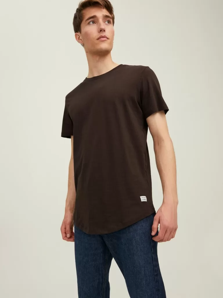 JACK&JONES NOA BASIC LONG FIT T-SHIRT Mulch-Men T-shirts