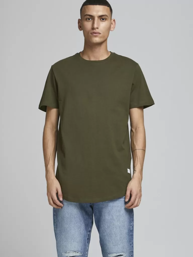 JACK&JONES NOA BASIC LONG FIT T-SHIRT Forest Night-Men T-shirts