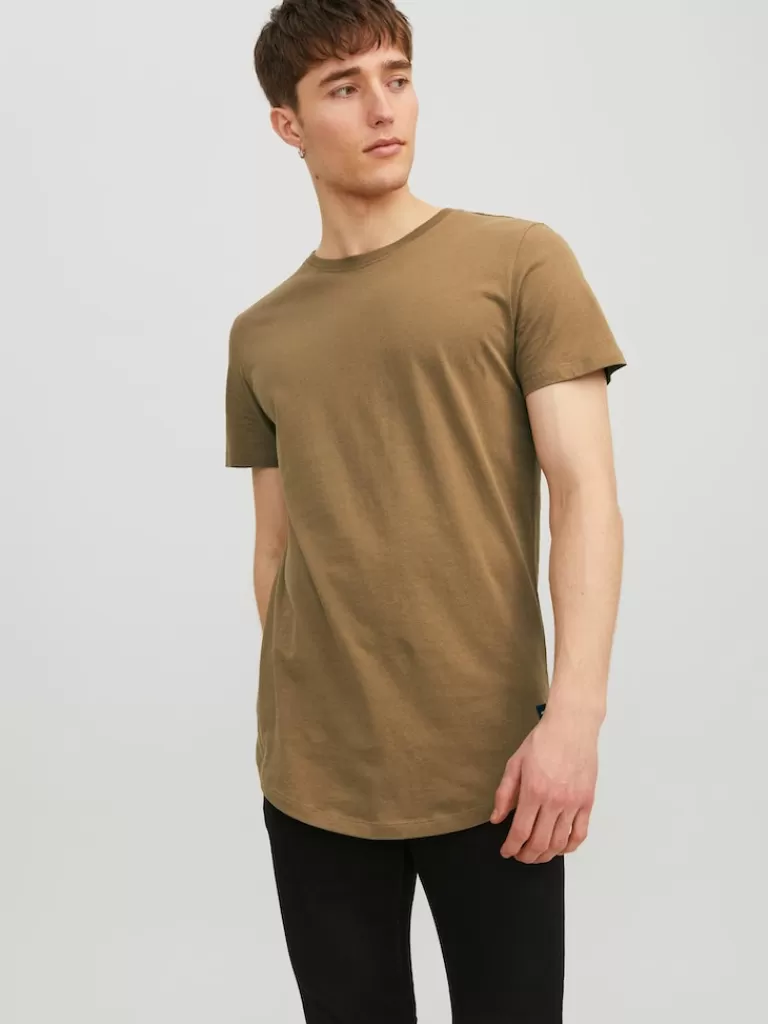 JACK&JONES NOA BASIC LONG FIT T-SHIRT Otter-Men T-shirts