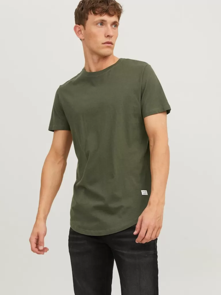 JACK&JONES NOA BASIC LONG FIT T-SHIRT Forest Night-Men T-shirts