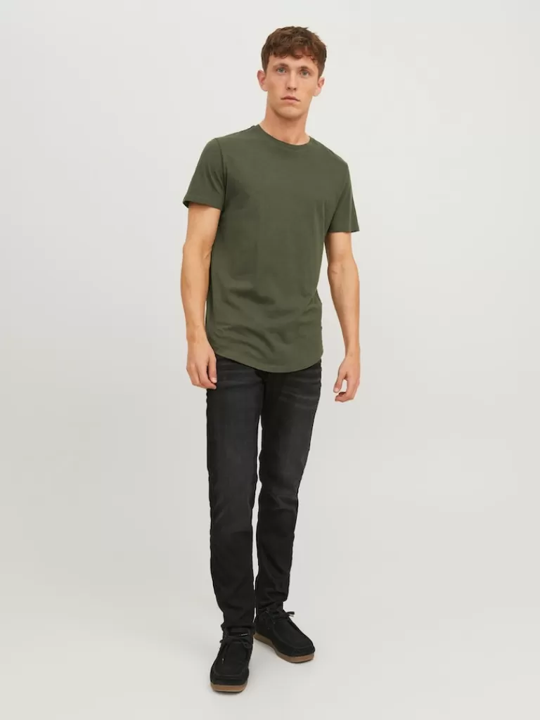 JACK&JONES NOA BASIC LONG FIT T-SHIRT Forest Night-Men T-shirts