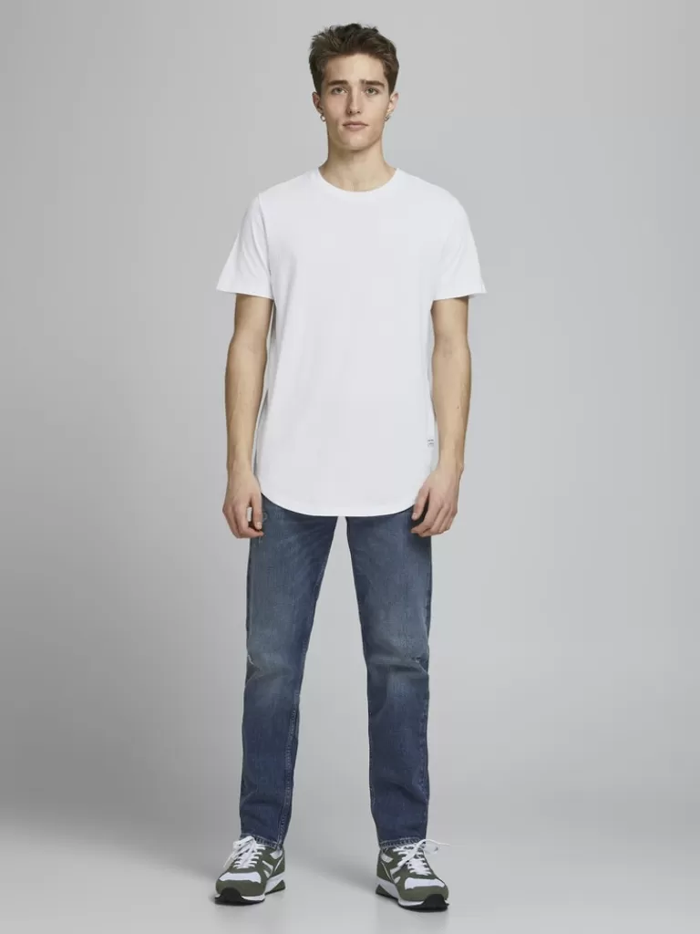 JACK&JONES NOA BASIC LONG FIT T-SHIRT White-Men T-shirts